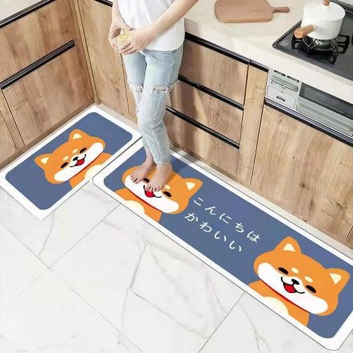 2PCS PU Leather Foam Kitchen Floor Mat, Waterproof Non-slip for Kitchen, Home, Office - Toytexx 2PCS PU Leather Foam Kitchen Floor Mat, Waterproof Non-slip for Kitchen, Home, Office - Toytexx